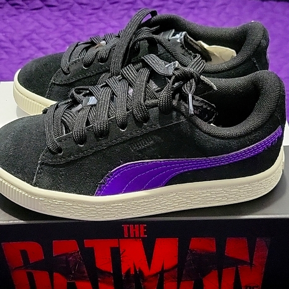 Puma x Batman Catwoman Black and Purple suede kids size 13C - Picture 2 of 6